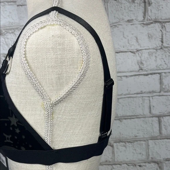 Killstar Black Ascendant Celestial Stars Velvet Harness Bralette size M - Picture 4 of 8